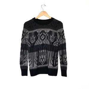 J. Crew Black Sweater Gray Chunky
